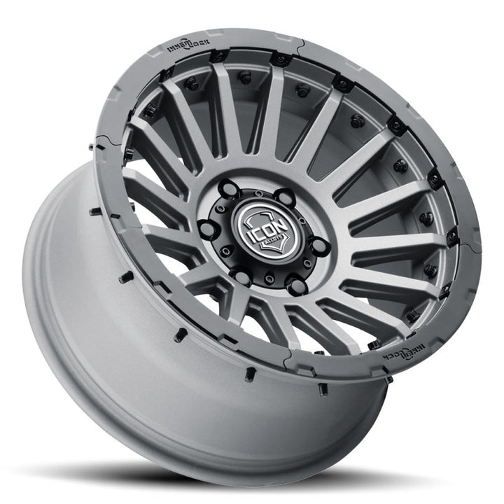 ICON Recon Pro 17x8.5 6x5.5 0mm Offset 4.75in BS 106.1mm Bore Charcoal Wheel - Bull Strap