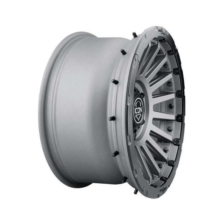 ICON Recon Pro 17x8.5 6x5.5 0mm Offset 4.75in BS 106.1mm Bore Charcoal Wheel - Bull Strap