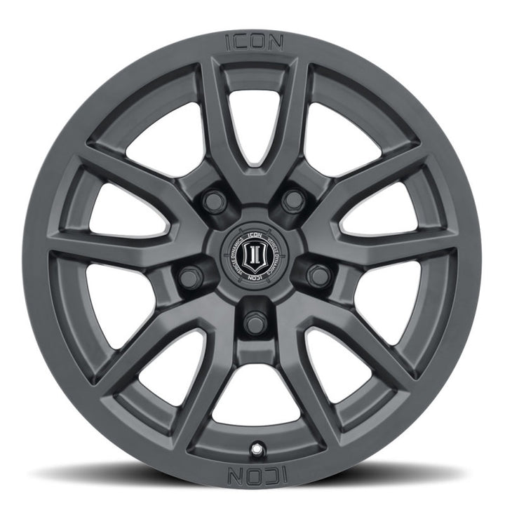 ICON Vector 5 17x8.5 5x150 25mm Offset 5.75in BS 110.1mm Bore Satin Black Wheel - Bull Strap
