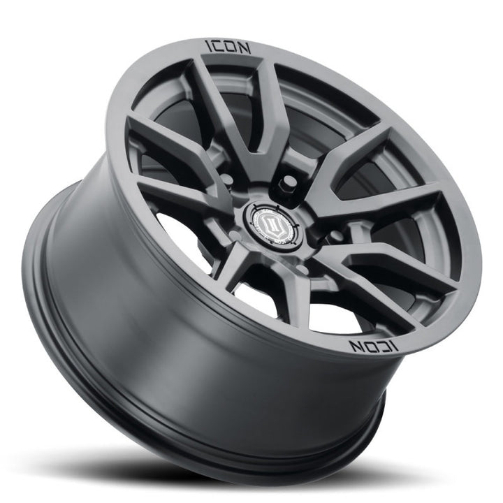 ICON Vector 5 17x8.5 5x150 25mm Offset 5.75in BS 110.1mm Bore Satin Black Wheel - Bull Strap