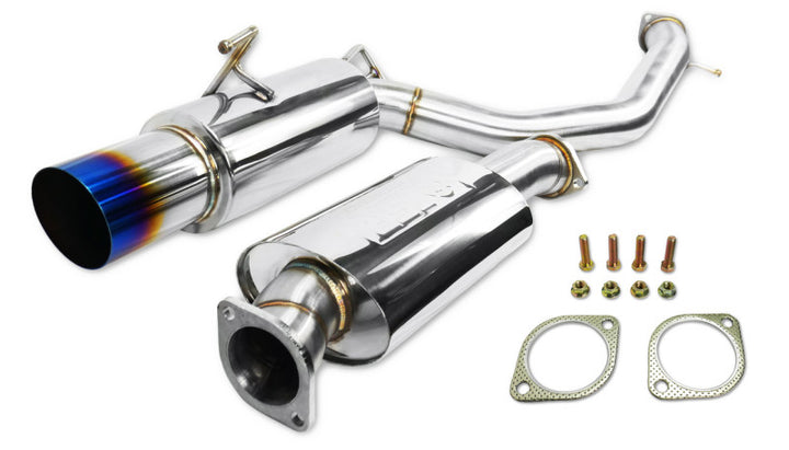 ISR Performance GT Single Exhaust With Burnt Tip - Nissan 370Z - Bull Strap