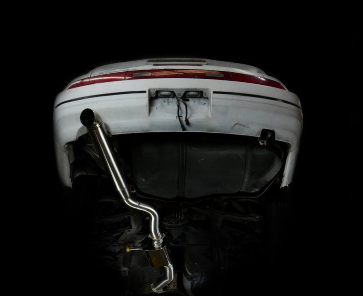 ISR Performance Series II - EP Single Tip Blast Pipe Exhaust - Resonated - 89-94 Nissan 240sx (S13) - Bull Strap