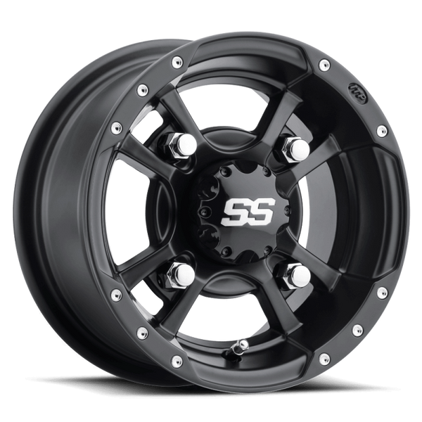 ITP SS 112 10x8 / 4x110 BP / 3+5 Offset Black Wheel - Bull Strap