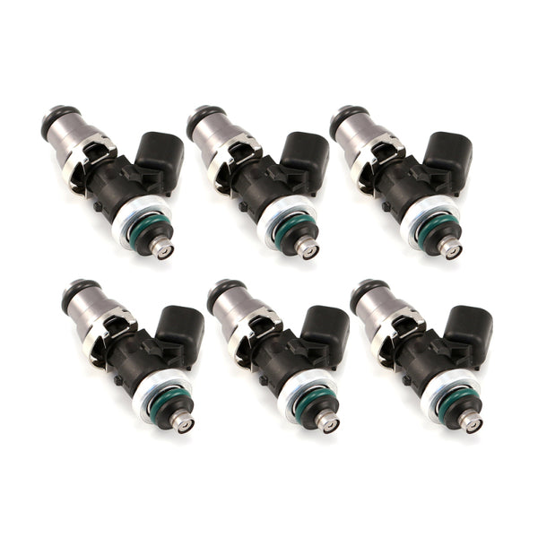 Injector Dynamics 1340cc Injectors-48mm Length-14mm Grey Top-14mm L O-Ring(R35 Low Spacer)(Set of 6) - Bull Strap
