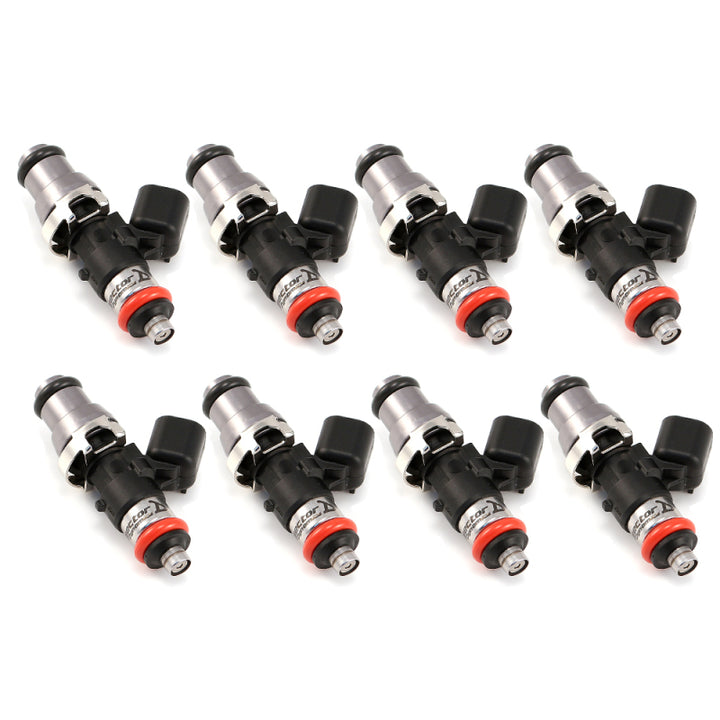 Injector Dynamics ID1050X Injectors 14mm (Grey) Adaptor Top (Set of 8) Orange Lower O-Ring - Bull Strap