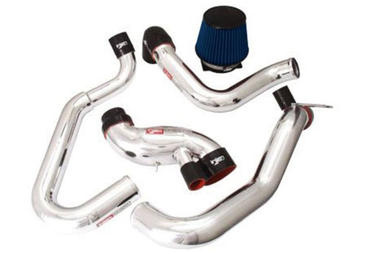 Injen 03-06 Evo 8/9/MR Cast Aluminum Intake System w/ Full Intercooler Piping Polished Short Ram Int - Bull Strap