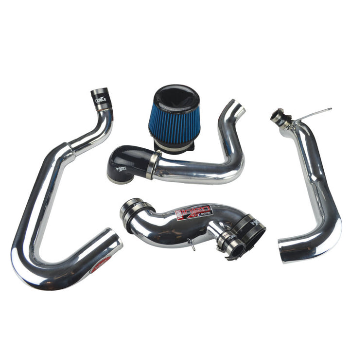 Injen 03-06 Evo 8/9/MR Cast Aluminum Intake System w/ Full Intercooler Piping Polished Short Ram Int - Bull Strap