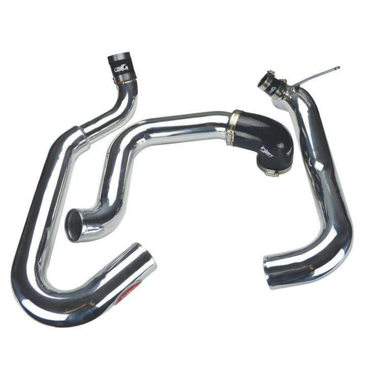 Injen 03-06 Evo 8/9/MR Cast Aluminum Intake System w/ Full Intercooler Piping Polished Short Ram Int - Bull Strap