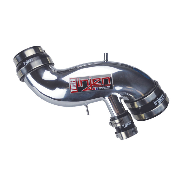 Injen 03-06 Evo 8/9/MR Cast Aluminum Intake System w/ Full Intercooler Piping Polished Short Ram Int - Bull Strap