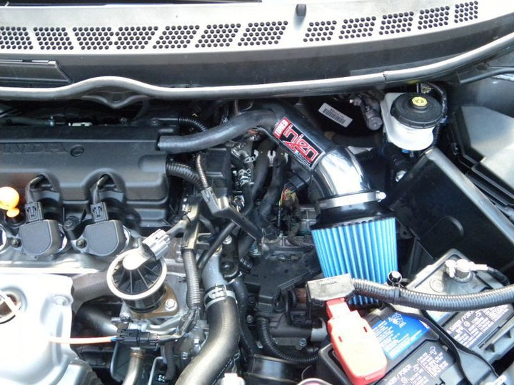 Injen 06-11 Honda Civic Ex 1.8L 4cyl Polished Tuned Air Intake w/ MR Tech/Nano-Fiber Dry Filter - Bull Strap