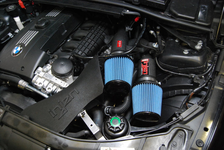 Injen 07-09 335i E92 / 08-09 135i E82 3.0L L6 Twin intake Polished Short Ram Intake - Bull Strap