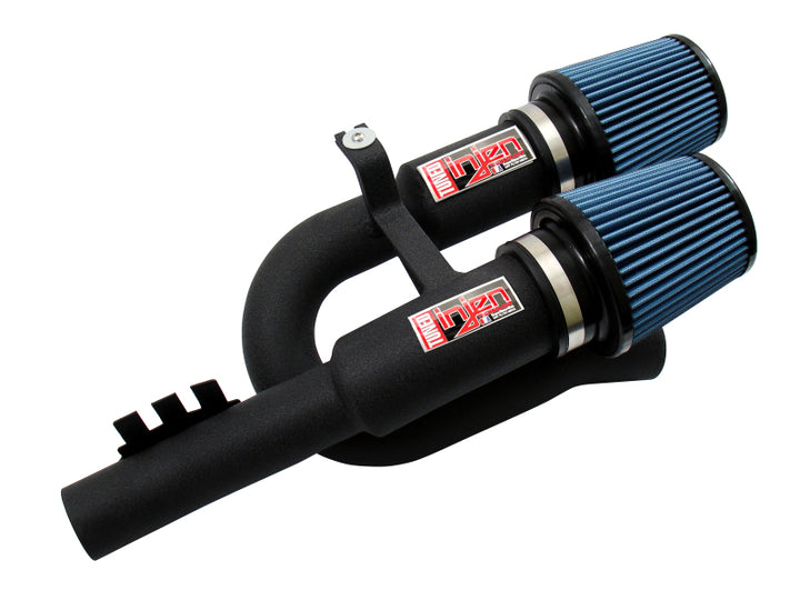 Injen 07-09 335i E92 / 08-09 135i E82 3.0L L6 Twin intake Wrinkle Black Short Ram Intake - Bull Strap