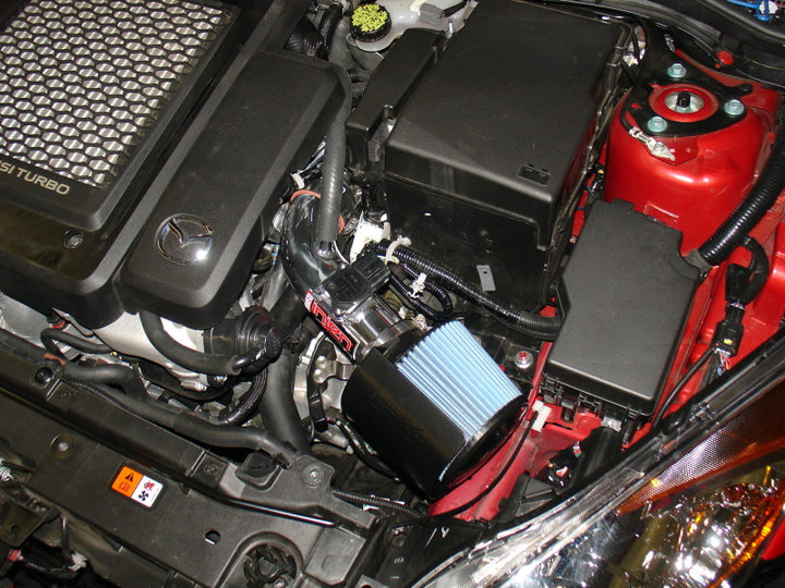 Injen 07-10 MazdaSpeed 3 2.3L 4cyl Turbo Polished Short Ram Intake - Bull Strap