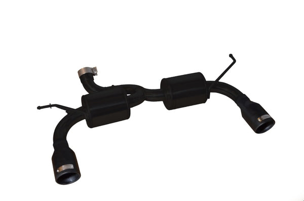 Injen 07-17 Jeep Wrangler JK 3.6L/3.8L 63mm Stealth Black Axle-back Exhaust w/ 4in Black Tips - Bull Strap