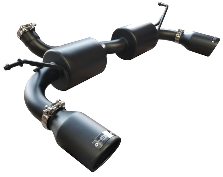 Injen 07-17 Jeep Wrangler JK 3.6L/3.8L 63mm Stealth Black Axle-back Exhaust w/ 4in Black Tips - Bull Strap