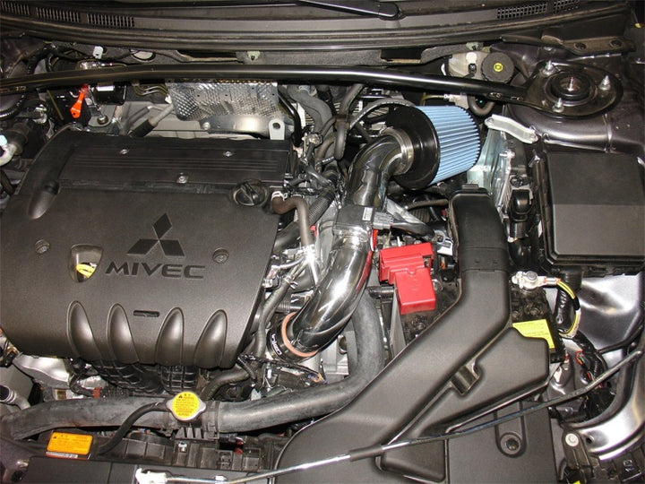 Injen 08-13 Lancer/Outlander Sport 2.0L 4 Cyl. Polished Short Ram Intake w/ MR Tech/Air Fusion - Bull Strap