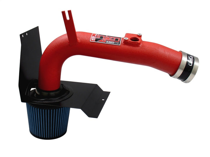 Injen 08-13 Subaru WRX/STi 2.5L (t) Wrinkle Red Cold Air Intake - Bull Strap