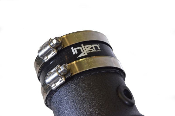 Injen 11-20 Dodge Challenger SRT-8 6.4L V8 Wrinkle Black Power-Flow Short Ram Intake - Bull Strap