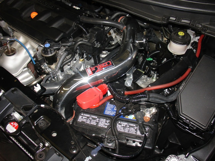 Injen 12-13 Honda Civic Black Polish Tuned Air Intake w/ MR Tech/Web Nano-Fiber Dry Filter - Bull Strap