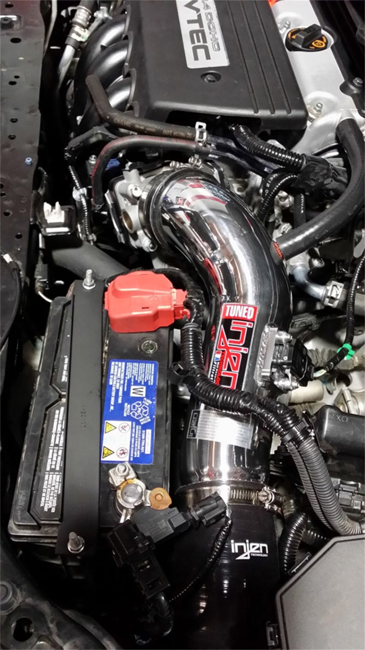 Injen 12-15 Honda Civic Si 9th Gen/13-15 Acura ILX 2.4L 4Cyl Polished True Cold Air Intake w/MR Tech - Bull Strap