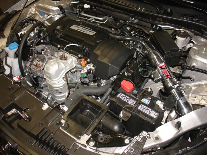 Injen 13-17 Honda Accord 2.4L 4cyl Polished Cold Air Intake w/MR Tech & Air Fusion (Converts to SRI) - Bull Strap