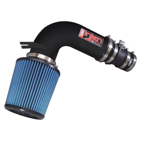 Injen 14-18 Dodge Ram 3.0L V6 Wrinkle Black Power-Flow Short Ram Intake - Bull Strap