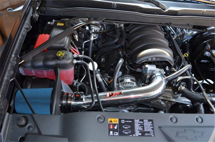 Injen 14-19 Chevy Silverado/GMC Sierra P/U 5.3L Polished Short Ram Intake w/ MR Tech & Heat Shield - Bull Strap