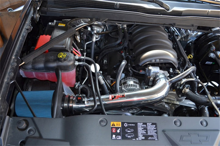 Injen 14-19 Chevy Silverado/GMC Sierra P/U 5.3L Polished Short Ram Intake w/ MR Tech & Heat Shield - Bull Strap