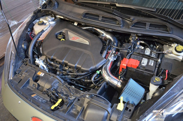 Injen 14 Ford Fiesta ST 1.6L Turbo 4Cyl Wrinkle Black Short Ram Intake w/MR Tech - Bull Strap