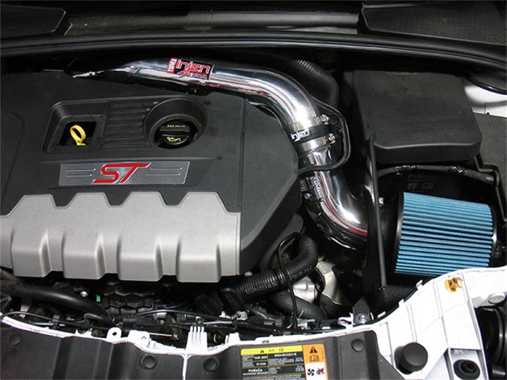 Injen 15-18 Ford Focus ST 2.0L (t) 4cyl Polished Short Ram Intake w/MR Tech & Heat Shield - Bull Strap
