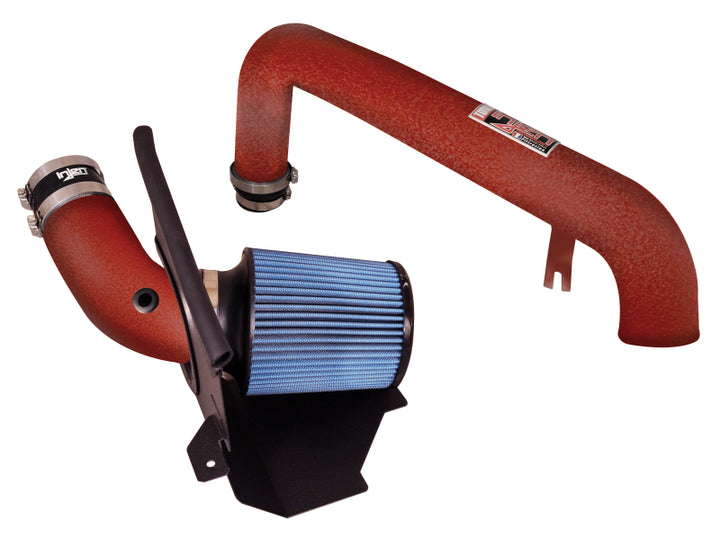 Injen 15-18 Ford Focus ST 2.0L (t) 4cyl Wrinkle Red Short Ram Intake w/ MR Tech & Heat Shield - Bull Strap