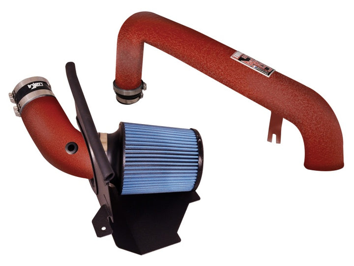Injen 15-18 Ford Focus ST 2.0L (t) 4cyl Wrinkle Red Short Ram Intake w/ MR Tech & Heat Shield - Bull Strap