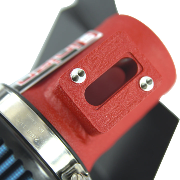 Injen 16-19 Ford Fiesta ST 1.6L Turbo 4Cyl Wrinkle Red Short Ram Intake w/MR Tech (Special order) - Bull Strap