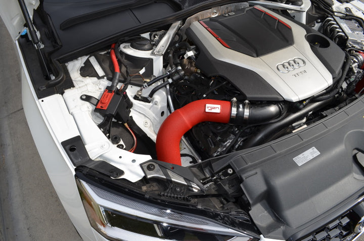 Injen 18-19 Audi S4/S5 (B9) 3.0L Turbo Wrinkle Red Short Ram Intake - Bull Strap