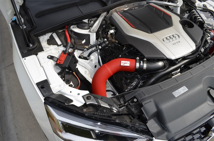 Injen 18-19 Audi S4/S5 (B9) 3.0L Turbo Wrinkle Red Short Ram Intake - Bull Strap