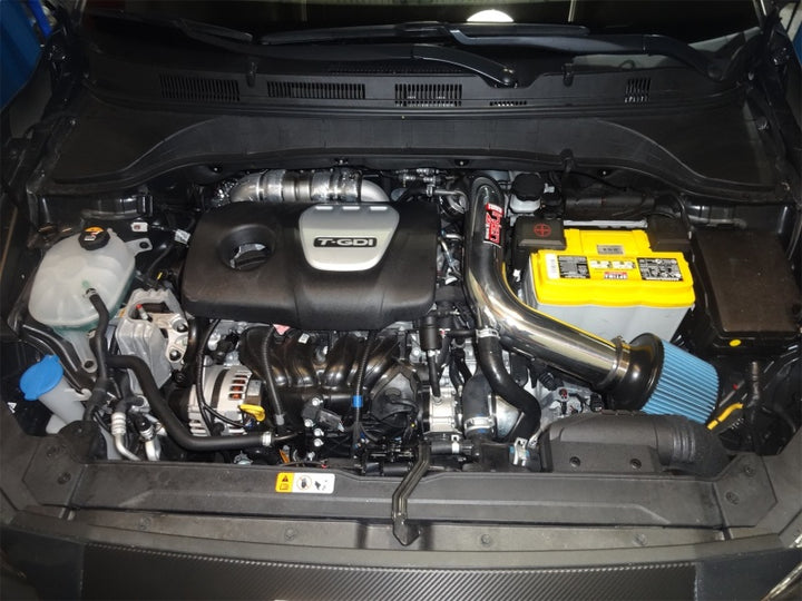 Injen 18-20 Hyundai Kona L4-1.6L Turbo Laser Black IS Short Ram Cold Air Intake System - Bull Strap