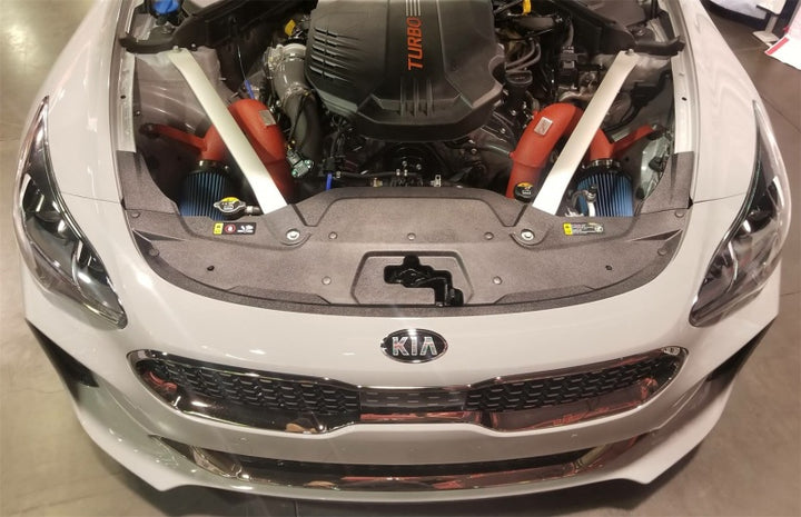 Injen 18-20 Kia Stinger 3.3L Twin Turbo Wrinkle Red Short Ram Air Intake - Bull Strap