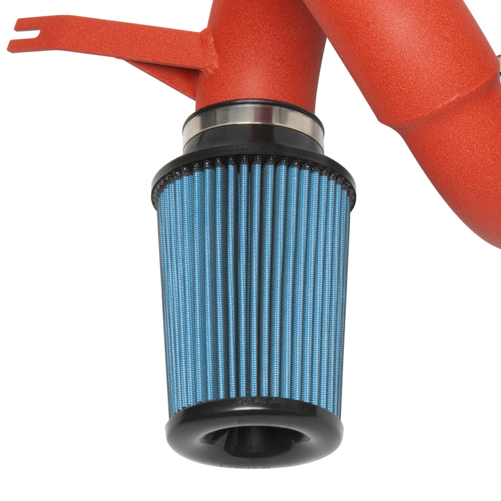 Injen 18-20 Kia Stinger 3.3L Twin Turbo Wrinkle Red Short Ram Air Intake - Bull Strap
