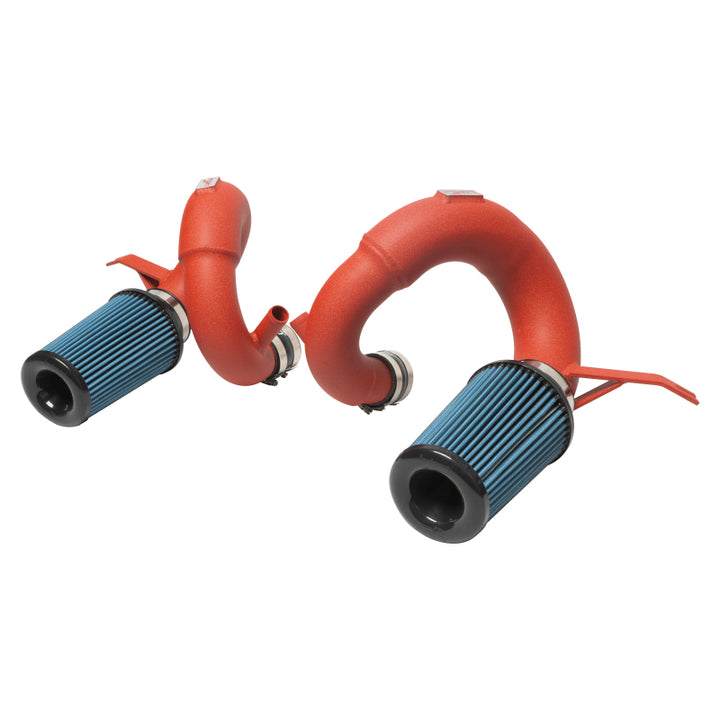 Injen 18-20 Kia Stinger 3.3L Twin Turbo Wrinkle Red Short Ram Air Intake - Bull Strap