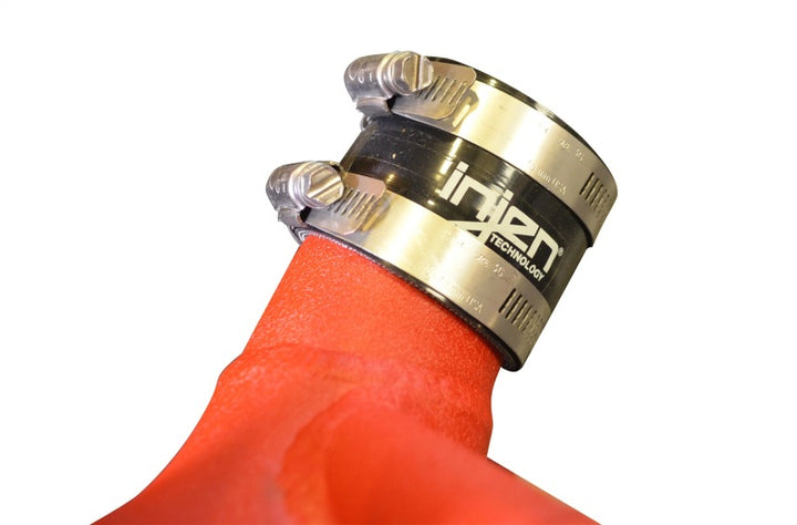 Injen 18-20 Kia Stinger 3.3L Twin Turbo Wrinkle Red Short Ram Air Intake - Bull Strap