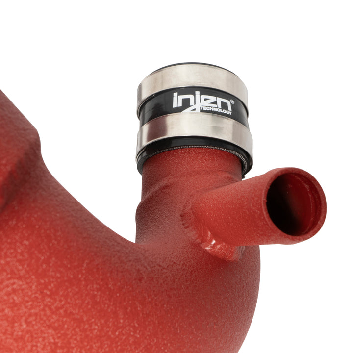 Injen 18-20 Kia Stinger 3.3L Twin Turbo Wrinkle Red Short Ram Air Intake - Bull Strap