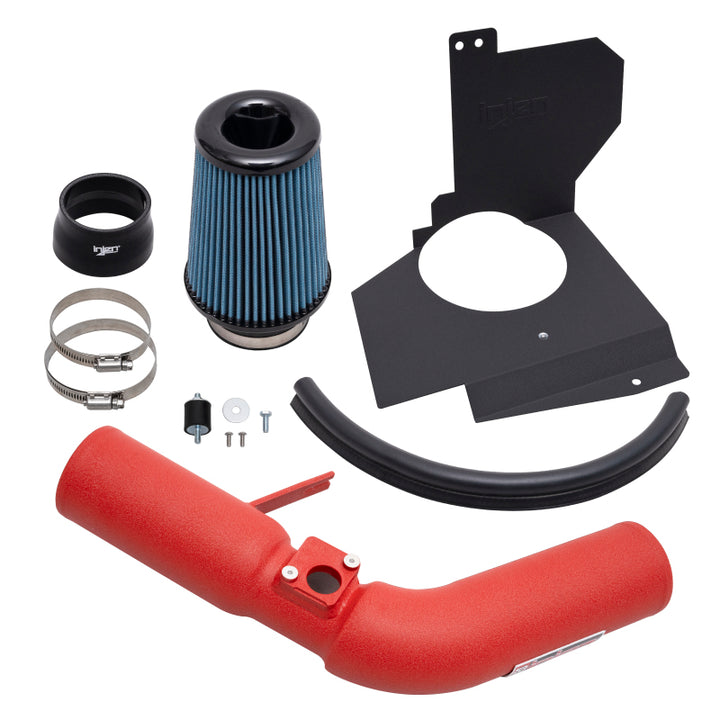 Injen 18-21 Subaru WRX STI H4-2.5L Turbo SP Aluminum Series Cold Air Intake - Wrinkle Red - Bull Strap