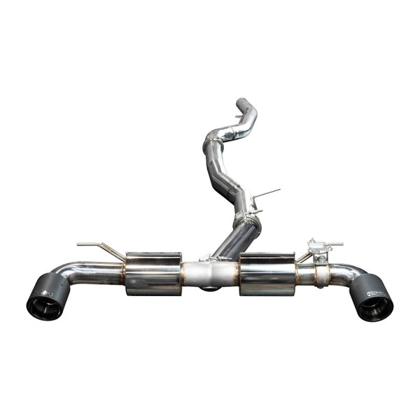 Injen 20-21 Toyota Supra 3.0L Turbo 6cyl SS Cat-Back Exhaust w/ Carbon Fiber Tips - Bull Strap