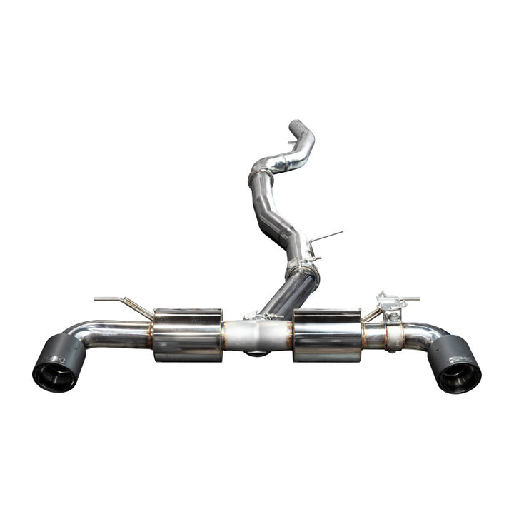 Injen 20-21 Toyota Supra 3.0L Turbo 6cyl SS Cat-Back Exhaust w/ Carbon Fiber Tips - Bull Strap