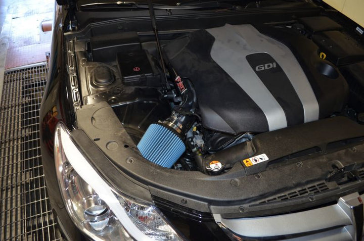 Injen 2014 Hyundai Genesis Sedan 3.8L V6 Black Short Ram Intake with MR Technology - Bull Strap