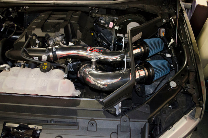 Injen 2015+ Ford F-150 V6 2.7L/3.5L EcoBoost Polished Short Ram Intake (Includes Heat Shield) - Bull Strap