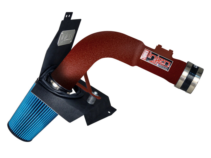 Injen 2015 Subaru STi 2.5L 4 Cyl (Turbo) Wrinkle Red Cold Air Intake w/ MR Tech and Heat Shield - Bull Strap