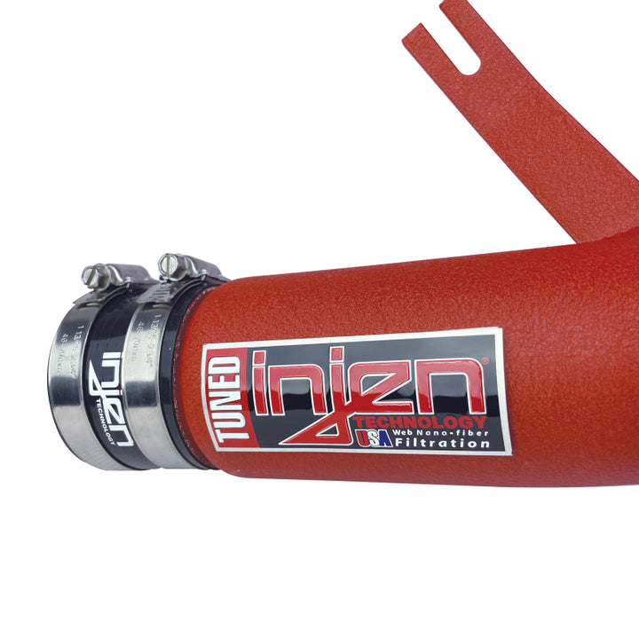 Injen 2016 Honda Civic 1.5L Turbo 4Cyl Wrinkle Red Cold Air Intake w/MR Tech (does not fit Si trim) - Bull Strap
