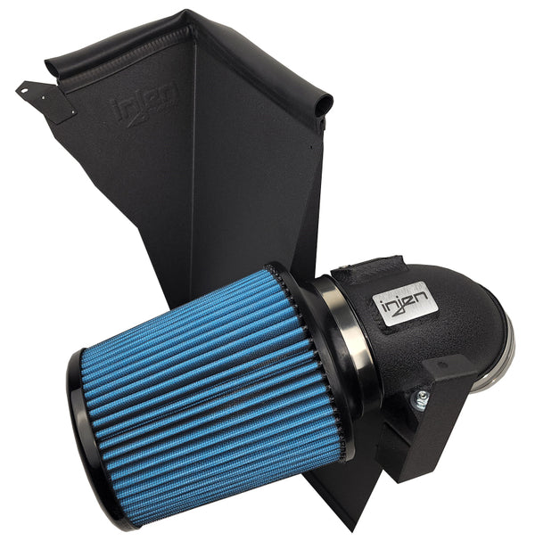 Injen 2020 BMW M340i SP Short Ram Air Intake System Wrinkle Black Finish - Bull Strap