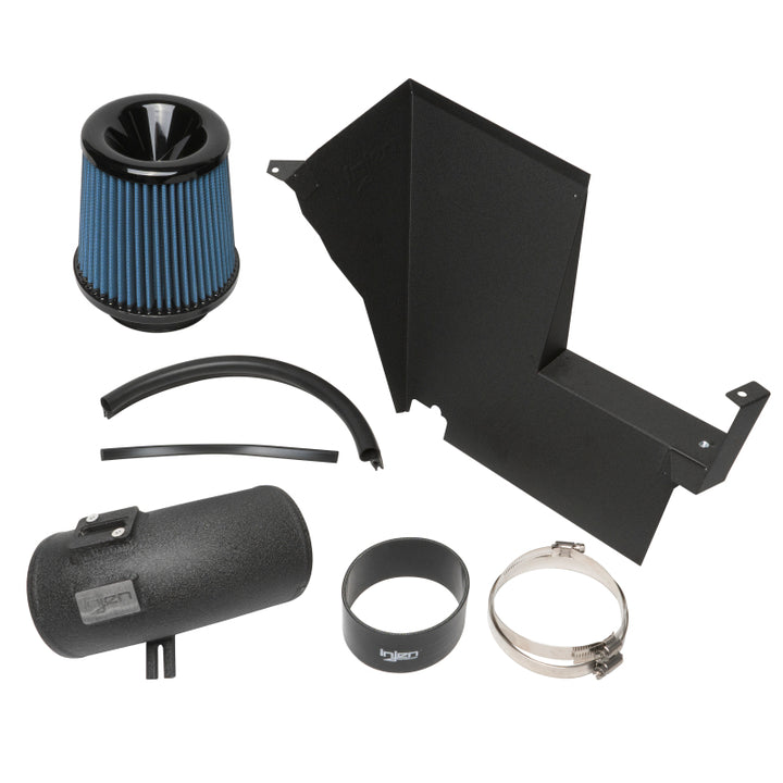 Injen 2020 BMW M340i SP Short Ram Air Intake System Wrinkle Black Finish - Bull Strap
